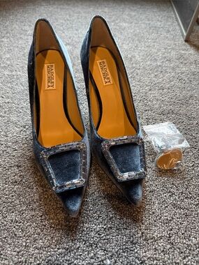 Badgley Mischka Blue Velvet Pumps